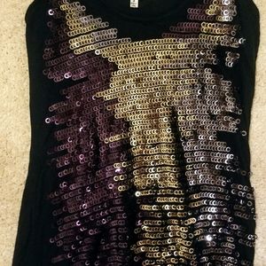 Purple Gold Black Sequin Tanktop